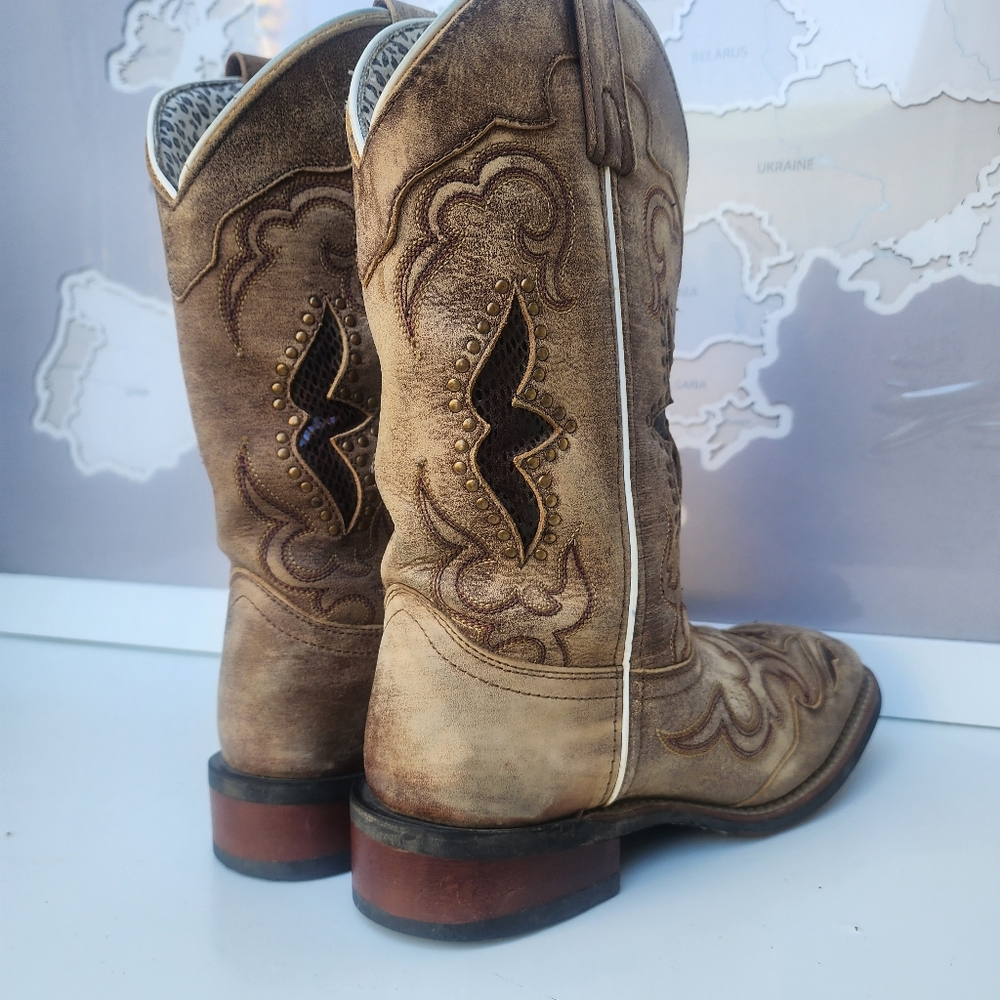 Laredo Spellbound Western Boots Goat Sanded Real Leather Size 9.5 - Picture 7 of 16